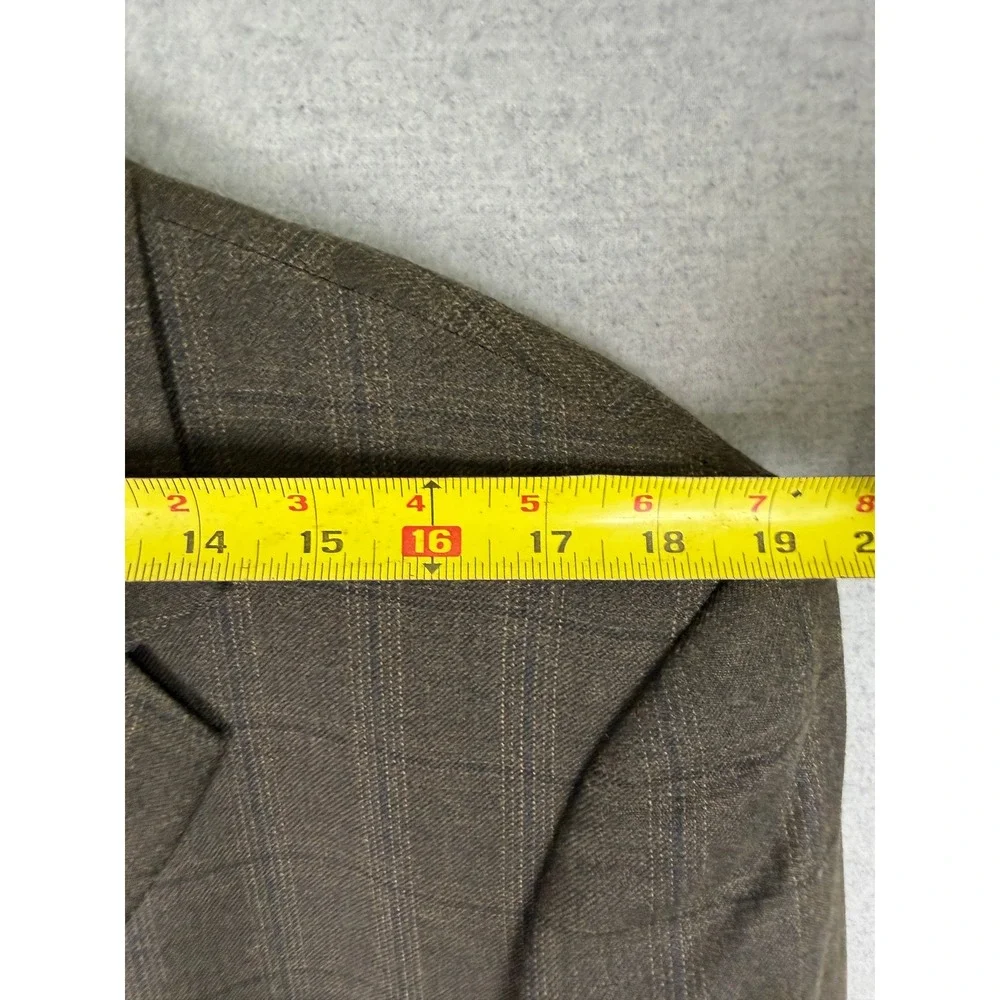 Joseph Abboud Mens 42R Silk Wool Blazer Brown Glen Plaid Sport Coat Nordstrom